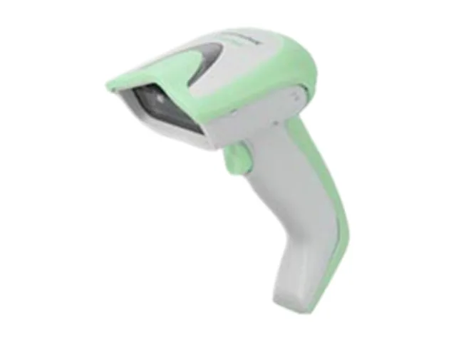 White handheld corded barcode scanner with antimicrobial enclosure, scanner only no cable