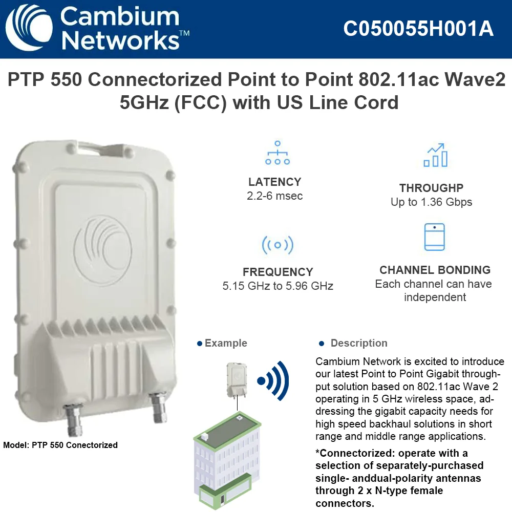 Cambium Networks Cambium Networks PTP 550 5GHz Connectorized End access point — product photo