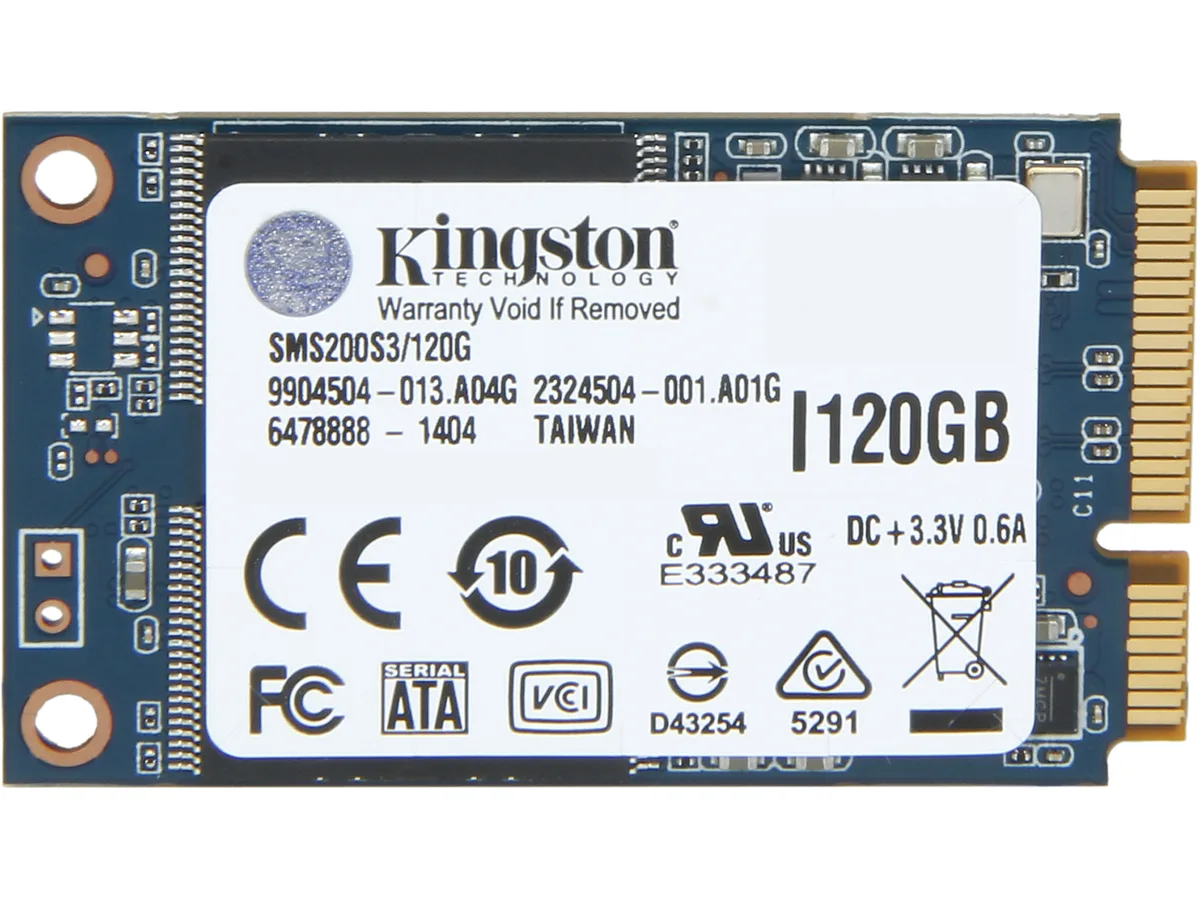 Kingston Technology Corp. Kingston Technology Corp. SMS200S3/120G 120GB mSATA internal SSD — product photo