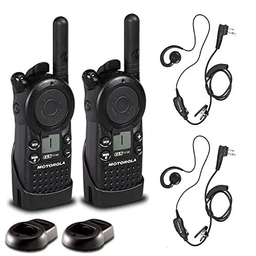 Motorola Motorola CLS1110 UHF 1W 1-Channel Two-Way Radio 2 Pack with HKLN4604 Earpieces — product photo