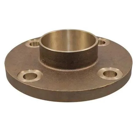 Bronze Class 150 companion flange with copper sweat cup connection, 4.25 inch diameter, four bolt holes