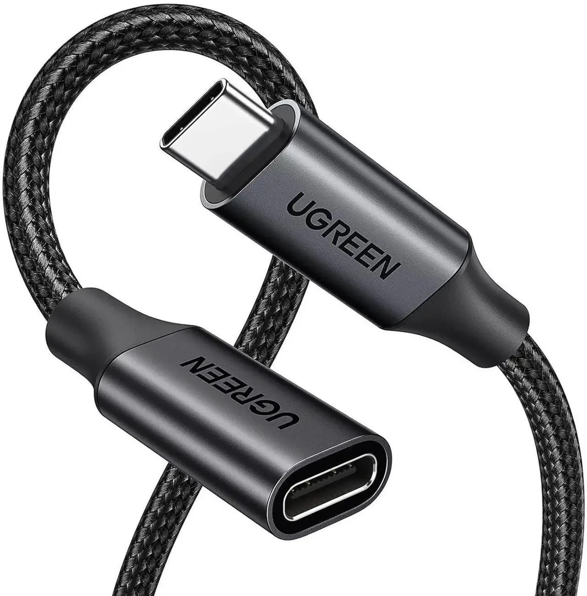 SMUGDESK SMUGDESK USB C Extension Cable 3.3Ft 10Gbps 100W PD Nylon Braided Black — product photo