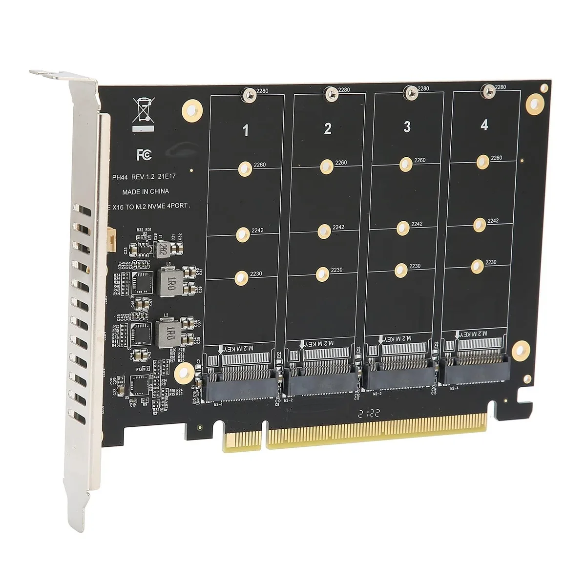 V2 Technologies V2 Technologies PCIe x16 M.2 Adapter 4 Port NVMe 32Gbps PH44 — product photo