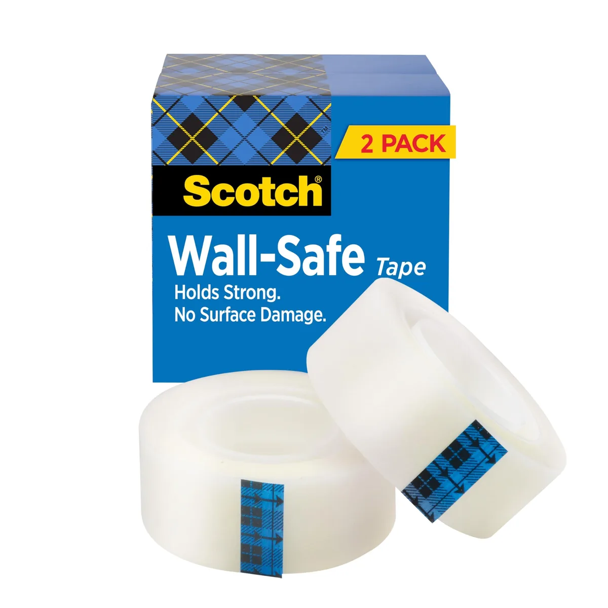 Two clear tape rolls with matte finish in plastic packaging
