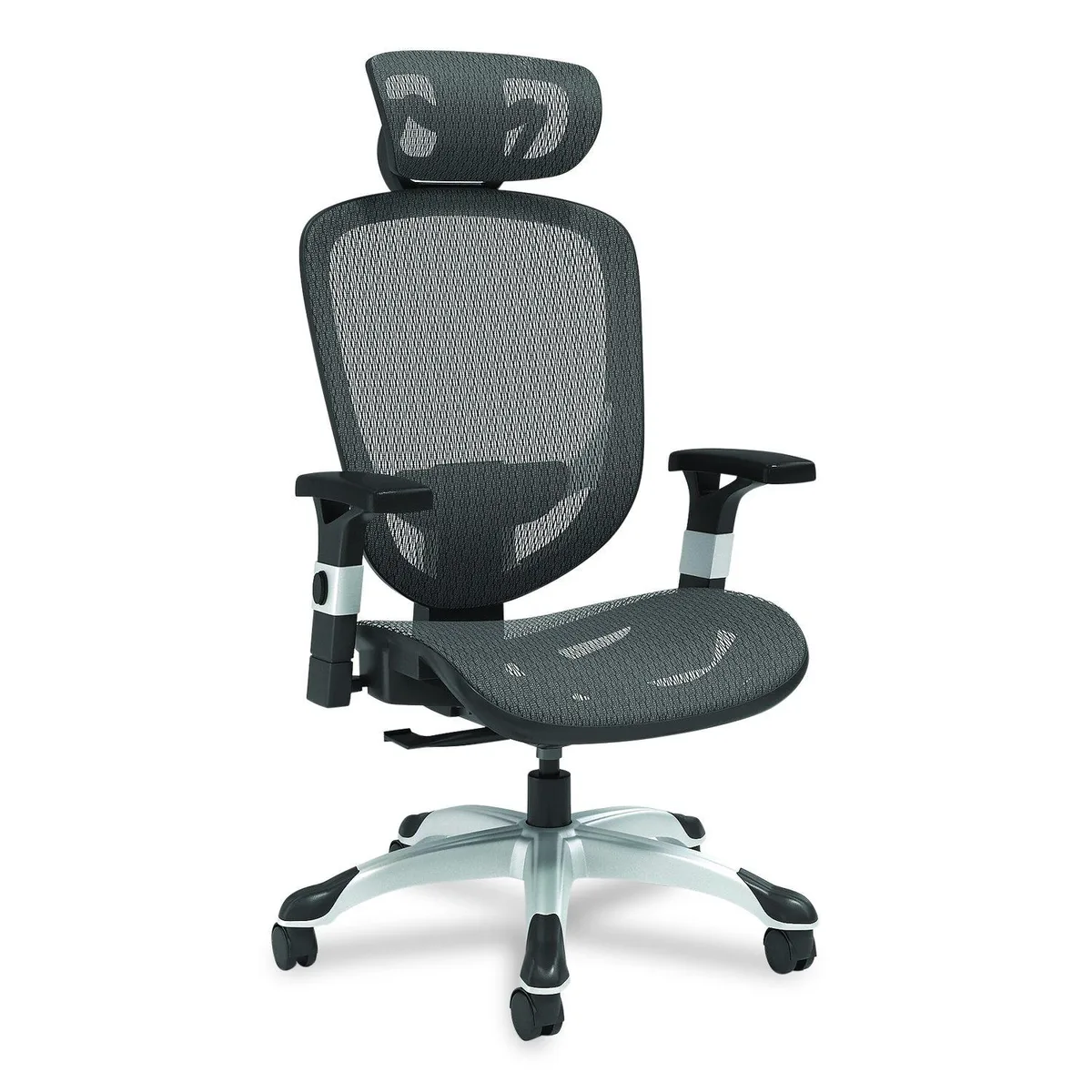 Alera Alera Minerva Mesh Task Chair ALEMV41BME18 Black Seat/Back Silver Base — product photo