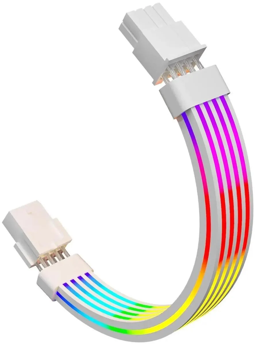SMUGDESK SMUGDESK White 8-Pin GPU ARGB PSU Extension Cable — product photo