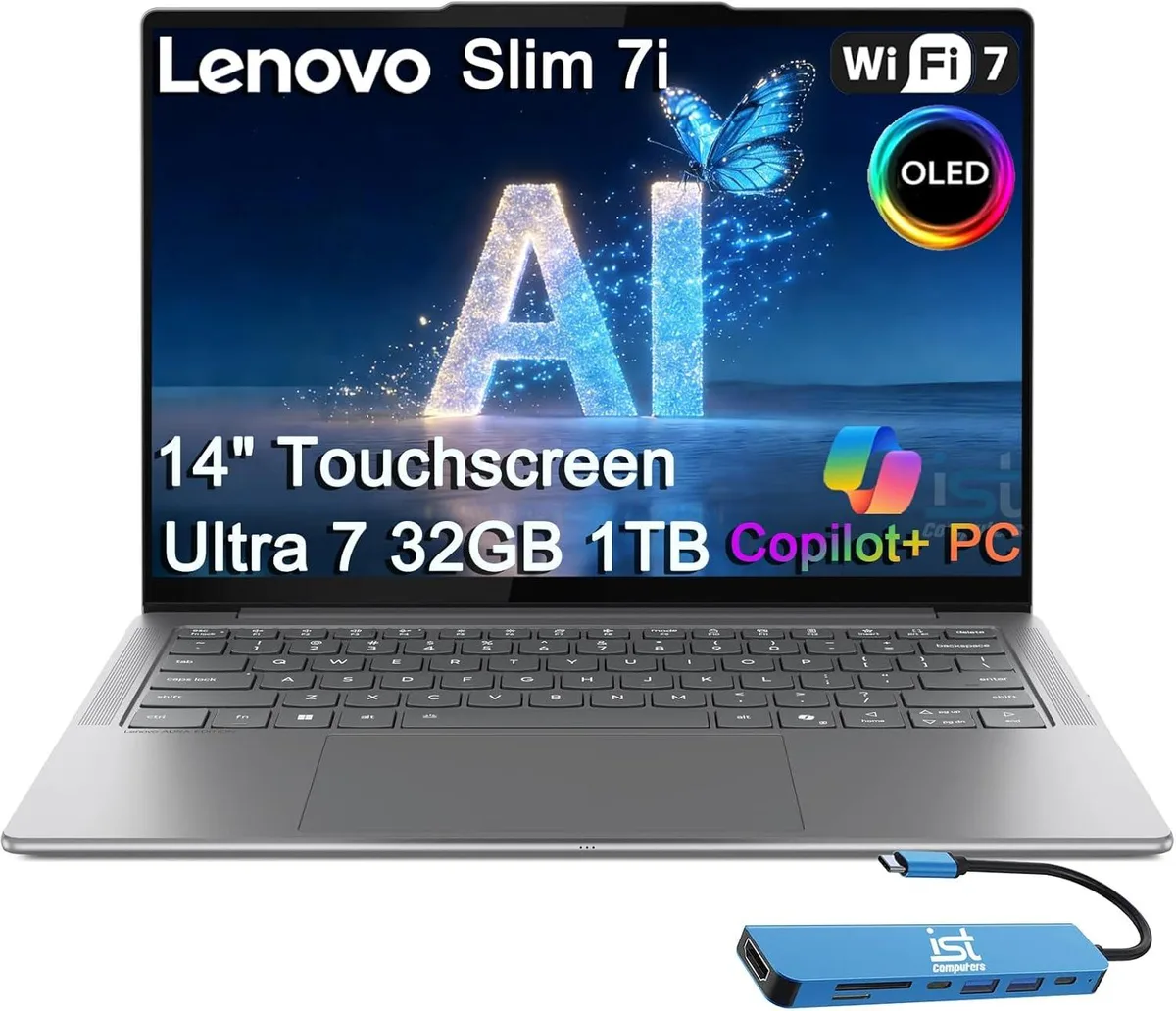 Lenovo Lenovo Slim 7i Aura Edition business laptop 14" OLED touch Core Ultra 7 258V 32GB 1TB — product photo