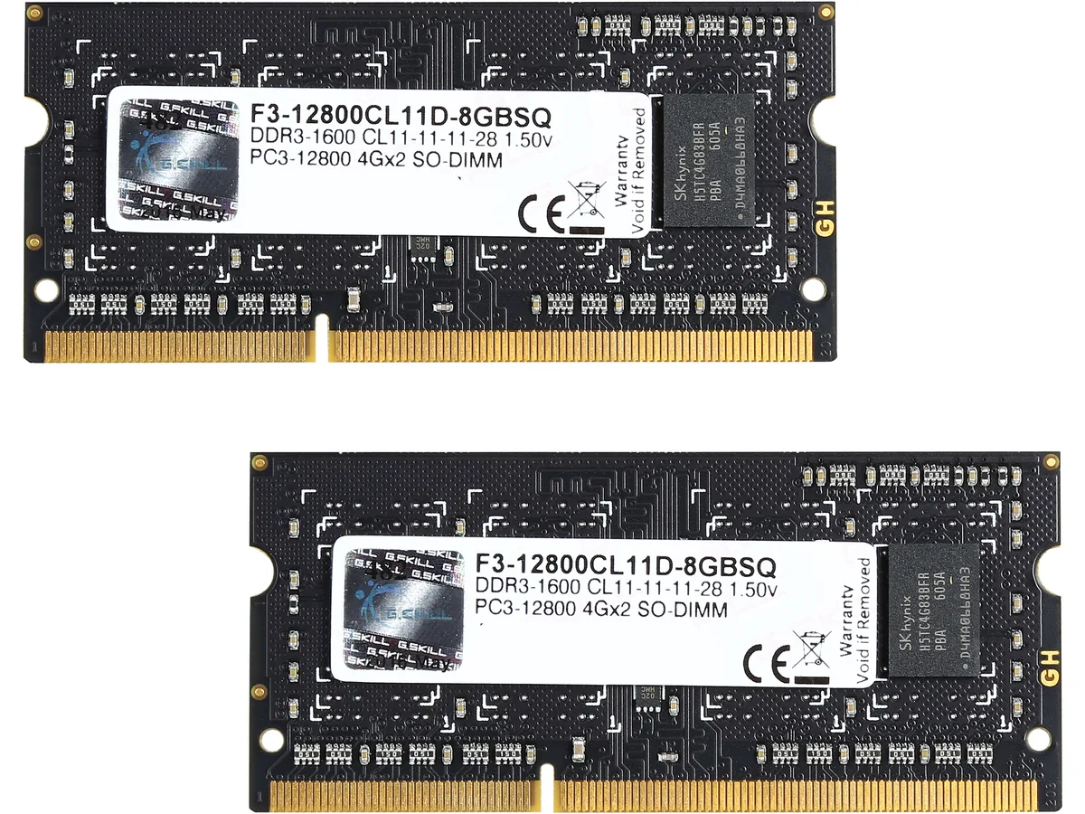 G.SKILL G.SKILL F3-12800CL11D-8GBSQ 8GB (2 x 4GB) DDR3 1600 laptop RAM — product photo