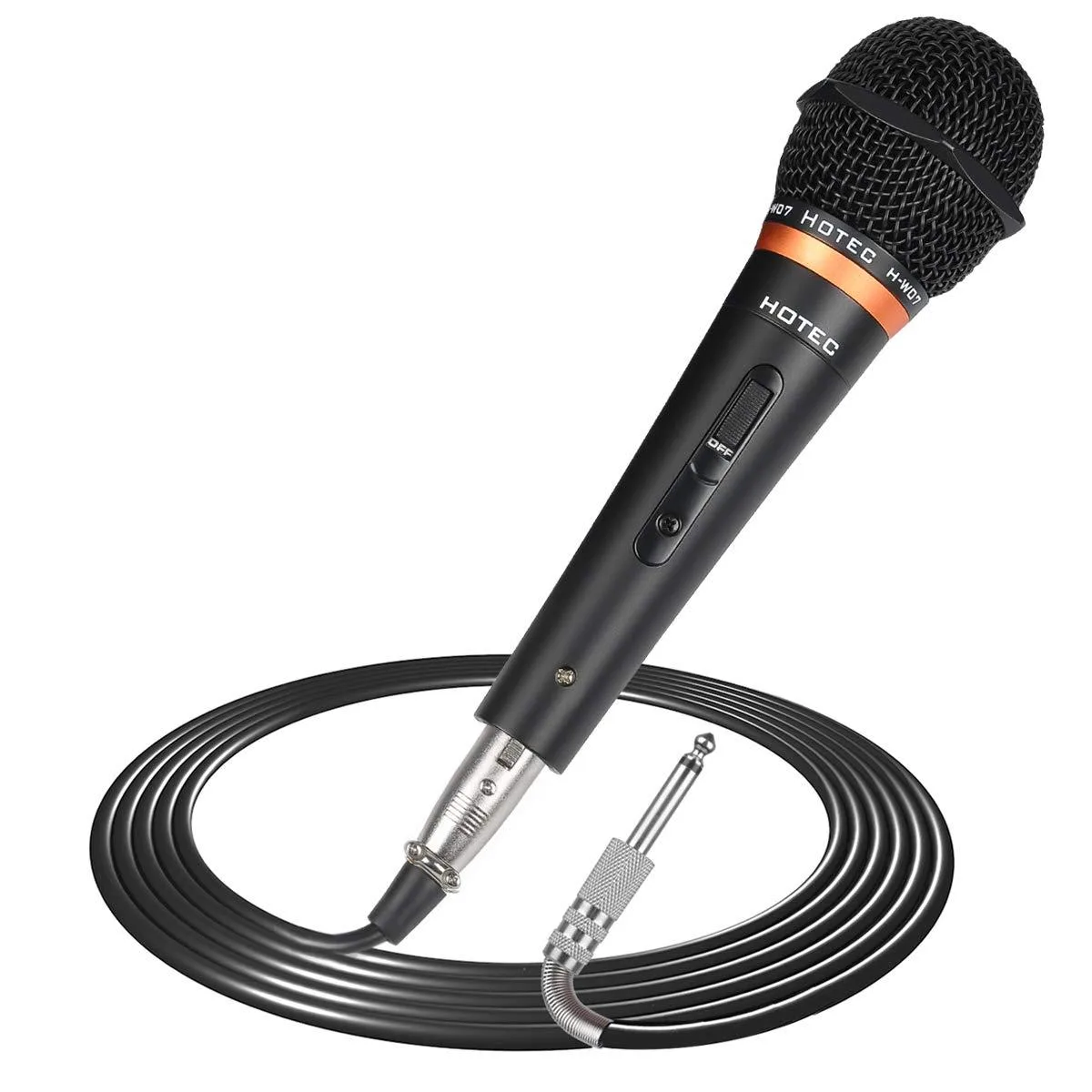  HOTEC H-W07 Dynamic Handheld Microphone 19ft XLR Cable Black — product photo
