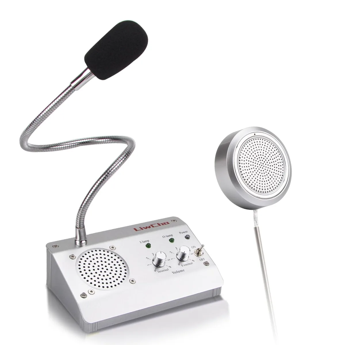 LiwCho LC-1908 intercom base and handset, matte black finish, 6.1 by 3.74 inches