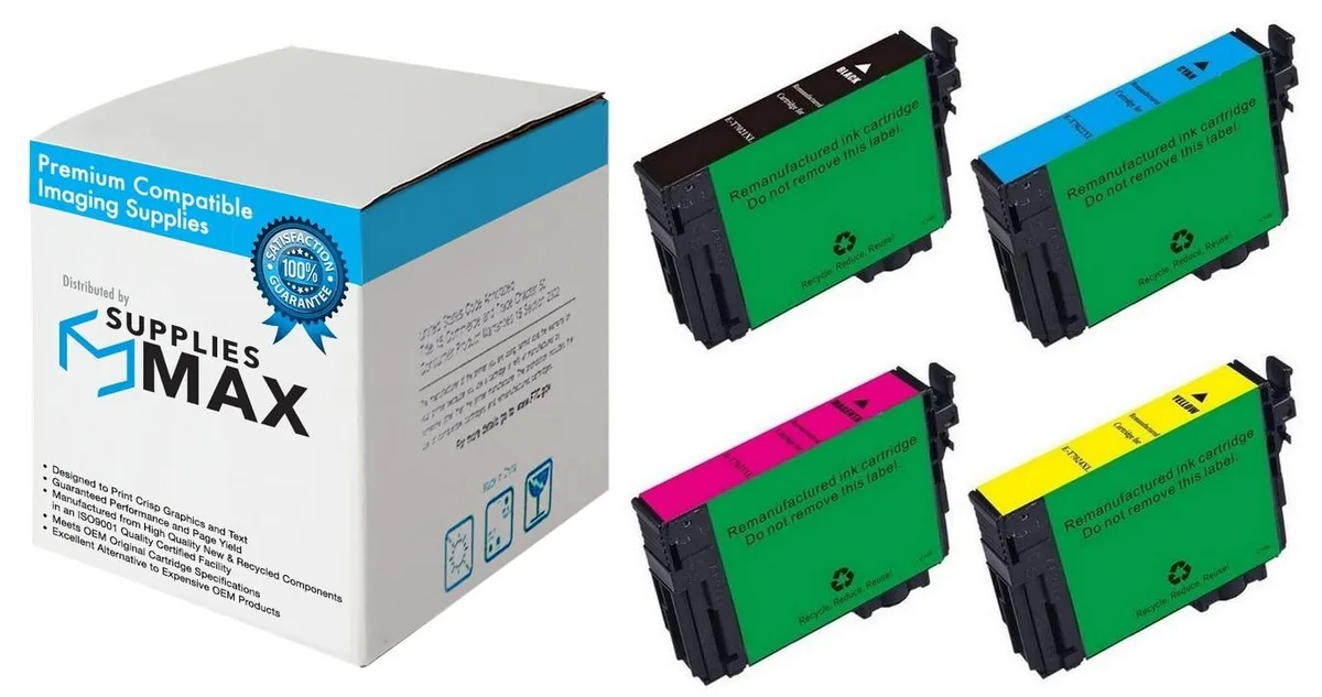 SuppliesMax SuppliesMax T702XL-BCS High Yield Inkjet Combo Pack (BK/C/M/Y) — product photo