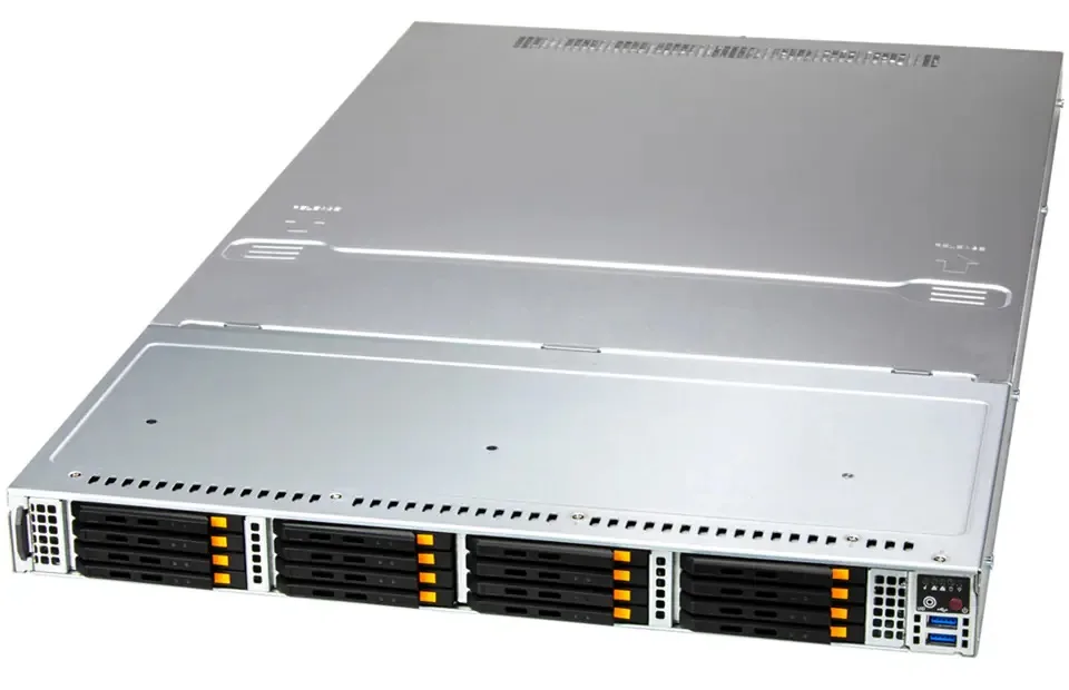 Supermicro Supermicro ASG-1115S-NE316R-02-G1 1U rack server EPYC 9454P 48C 384GB DDR5 2x 960GB NVMe 16 E3.S bays — product photo