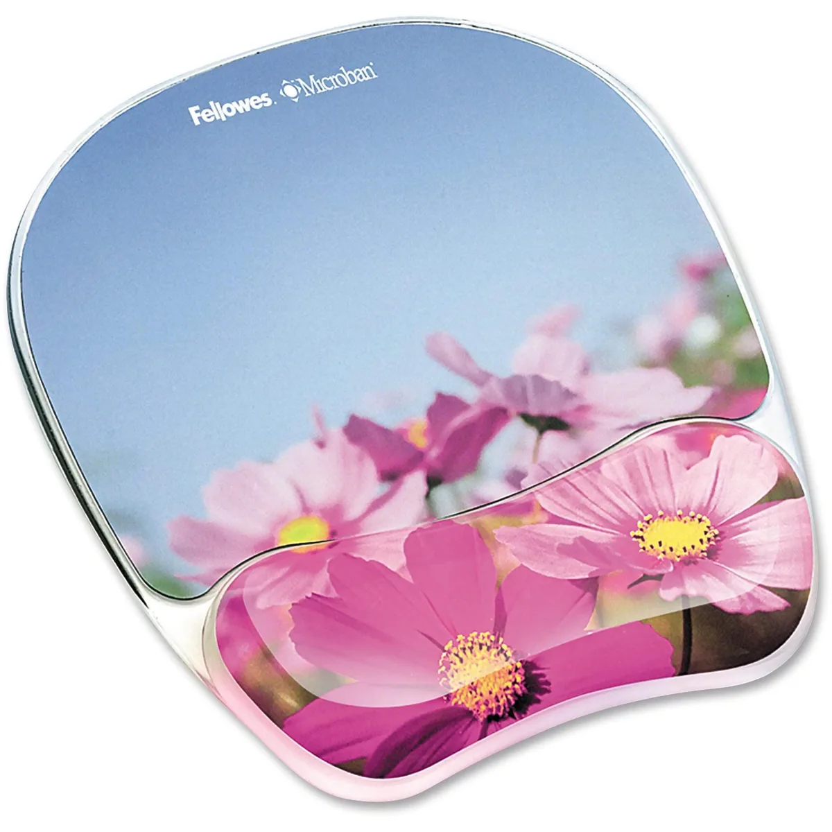  Fellowes 9179001 Photo Gel Mouse Pad Wrist Rest Pink Flowers — product photo