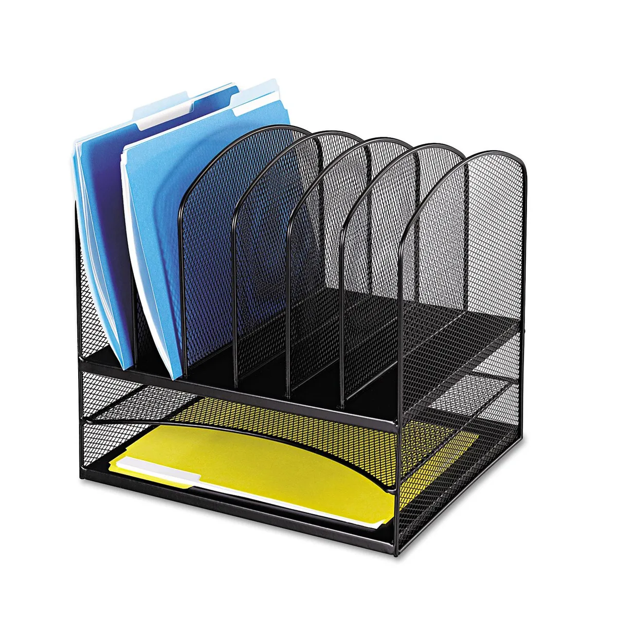 Safco Products Safco Products 3255BL Mesh Desk Organizer 8 Sections 13.3 x 13.0 x 11.4 Black Steel — foto del prodotto