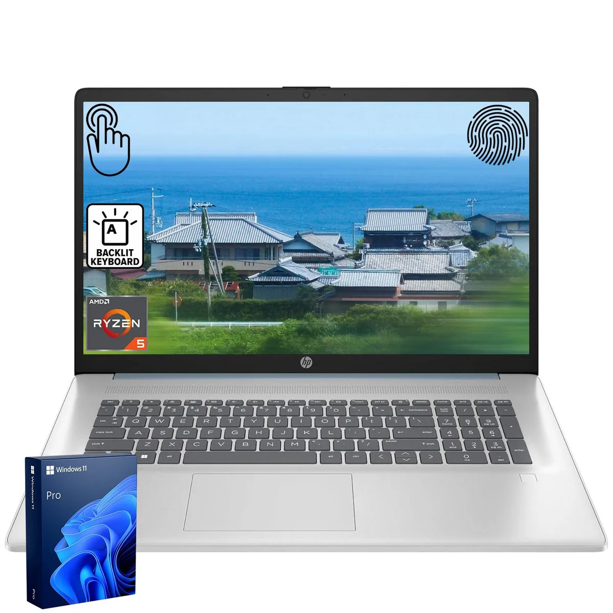 HP HP 17.3" Touch Laptop Ryzen 5 7430U 16GB 2TB Blue — product photo