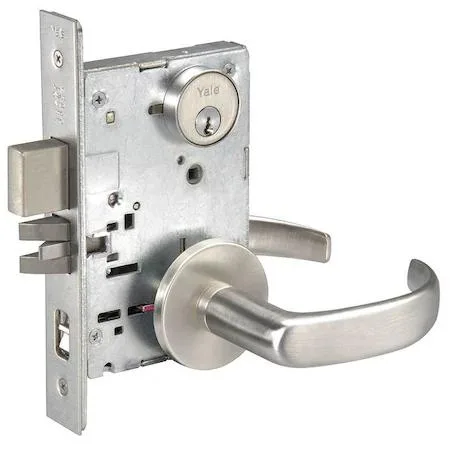 Yale PBR8867FL 626 YMS lever door lock with dull chrome finish and curved handle