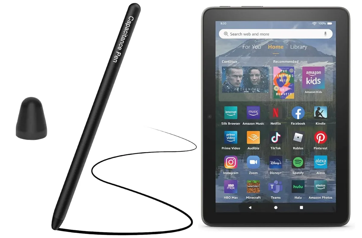  WirelessFinest Stylus for Fire Max 11, HD 10, HD 8, 7 — Black with extra nib — product photo