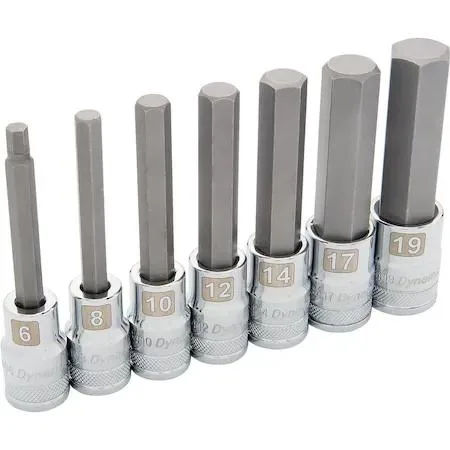 Dynamic Dynamic D018015 1/2" Drive 7 Piece Metric Long Hex Socket Set 6mm — product photo