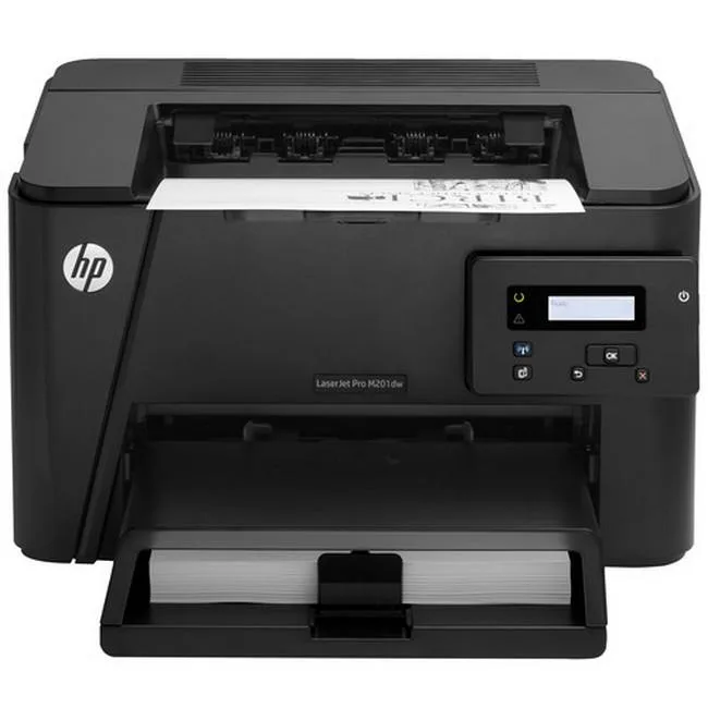 Compact white monochrome laser printer with duplex and wireless printing