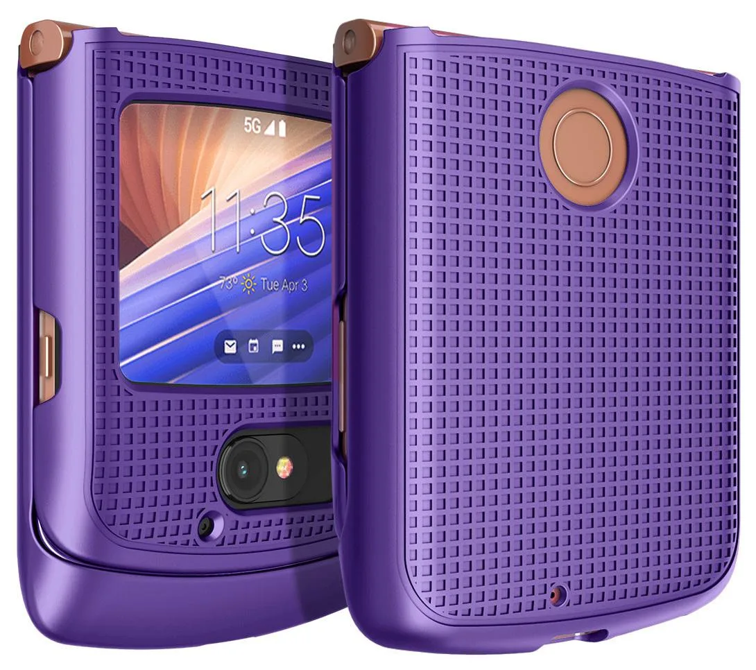 Nakedcellphone Nakedcellphone Grid Case Snap-On Cover Purple for Motorola RAZR 5G (2020) XT2071 — product photo