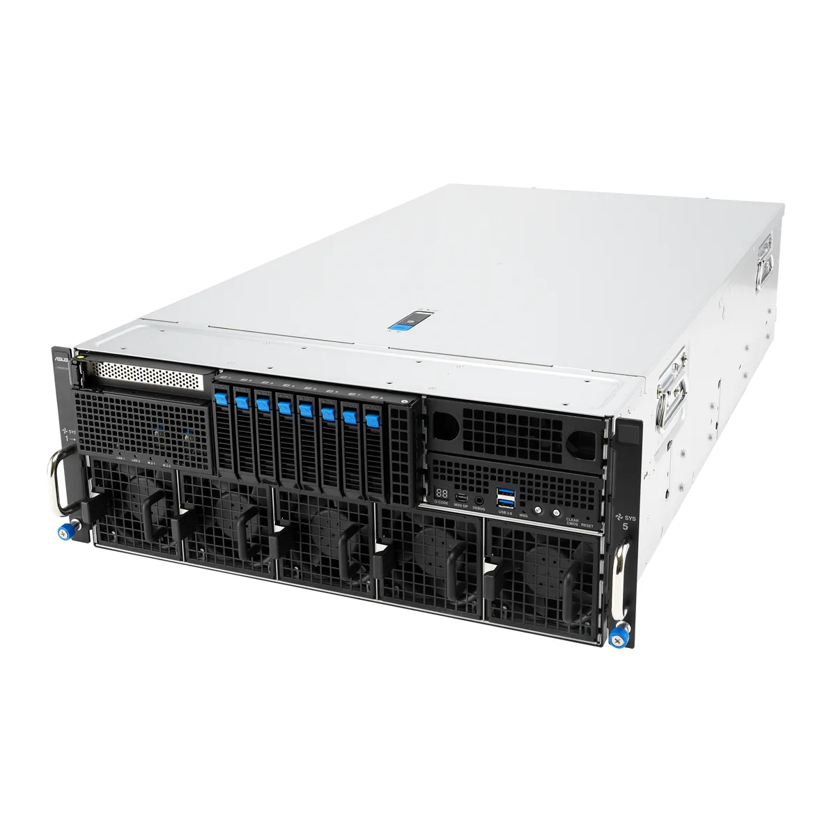 ASUS ASUS ESC8000-E12P-32W barebone server 4U dual Xeon 6 32× DDR5 8× NVMe 3200W — product photo