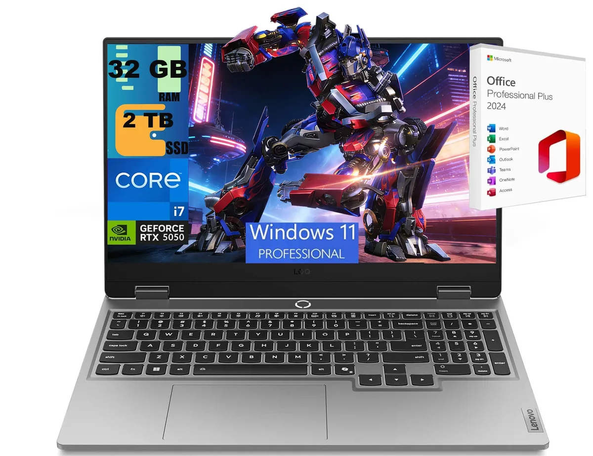 Lenovo Lenovo LOQ 15 gaming laptop i7-13650HX RTX 5050 32GB 2TB 144Hz Gray — product photo