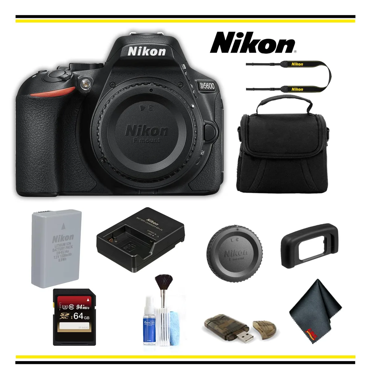 Nikon International Nikon D5600 DSLR Camera Starter Bundle 64GB — product photo