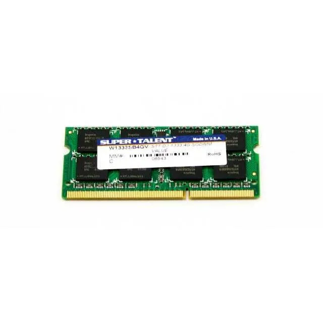 SUPER TALENT SUPER TALENT DDR3-1333 SODIMM 4GB CL9 laptop RAM — product photo