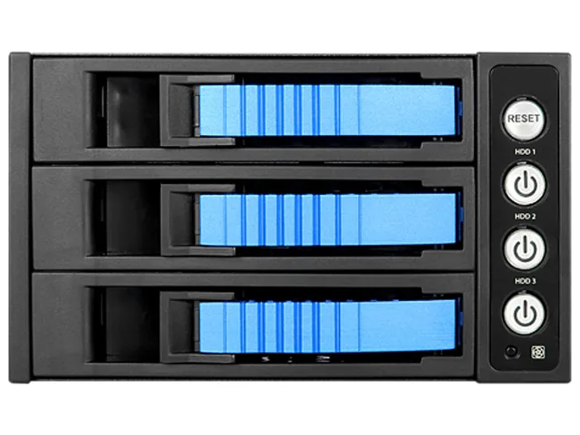 iStarUSA Inc. iStarUSA Inc. BPU-230HD-BLUE 2×5.25″→3×3.5″ 12Gb/s hot-swap rack server accessory — product photo
