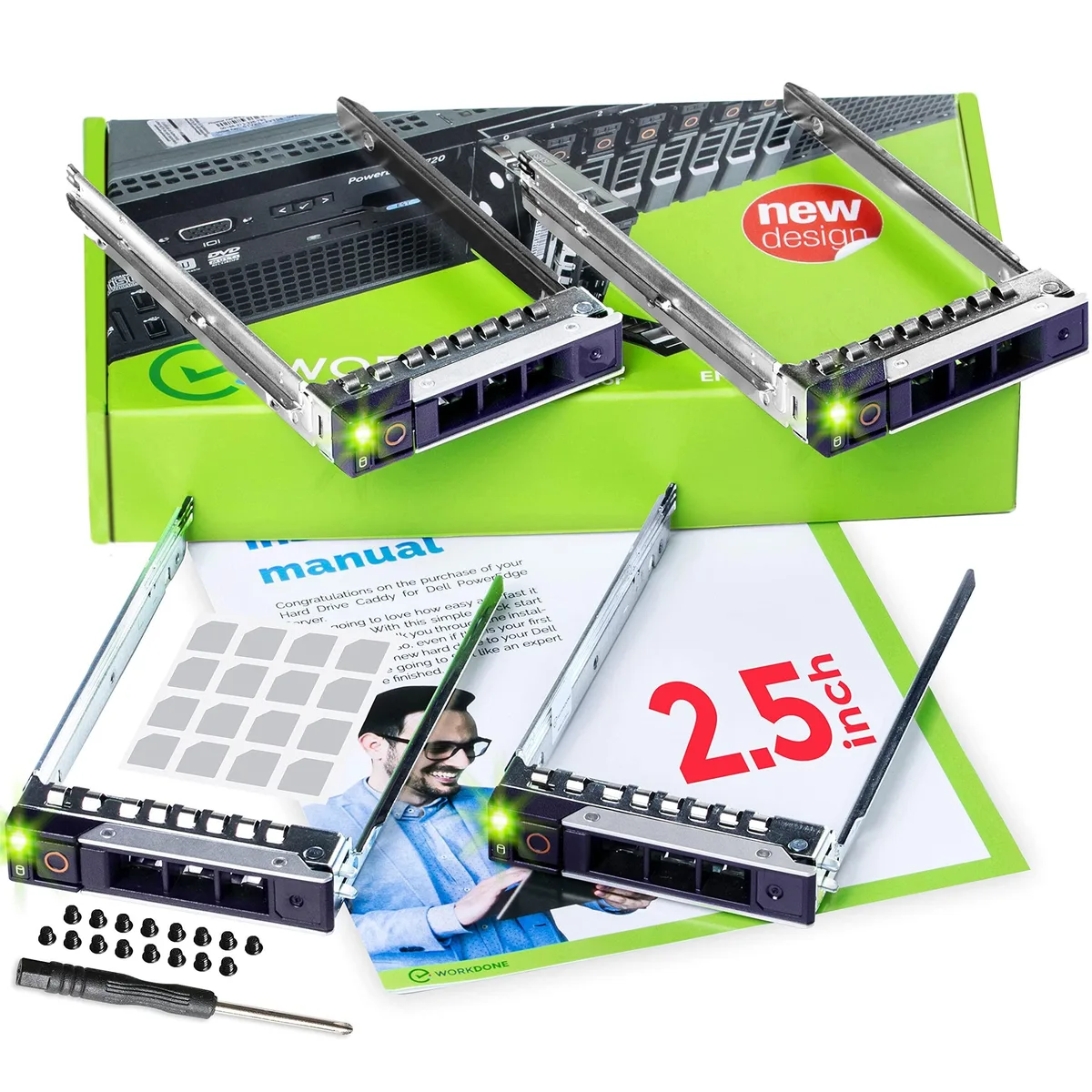 Astro Gaming Astro Gaming WORKDONE 4-Pack 2.5" Hard Drive Caddy Dell PowerEdge 2.9" Bay 14th Gen — product photo