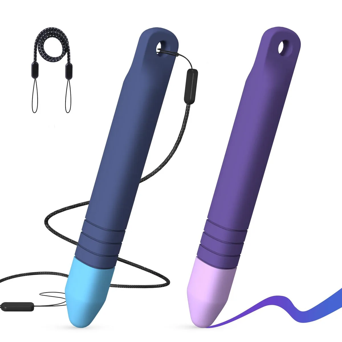  Mixoo Kid-Friendly Stylus 2 Pack Blue Purple with Tethers — product photo
