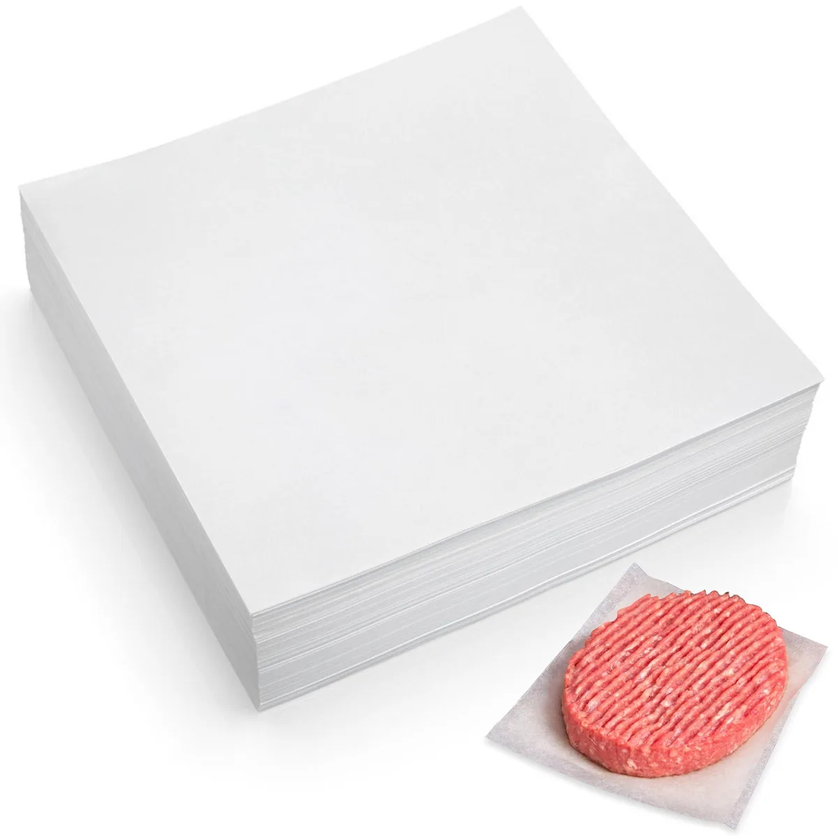 Stack of 300 white 18 cm square parchment sheets
