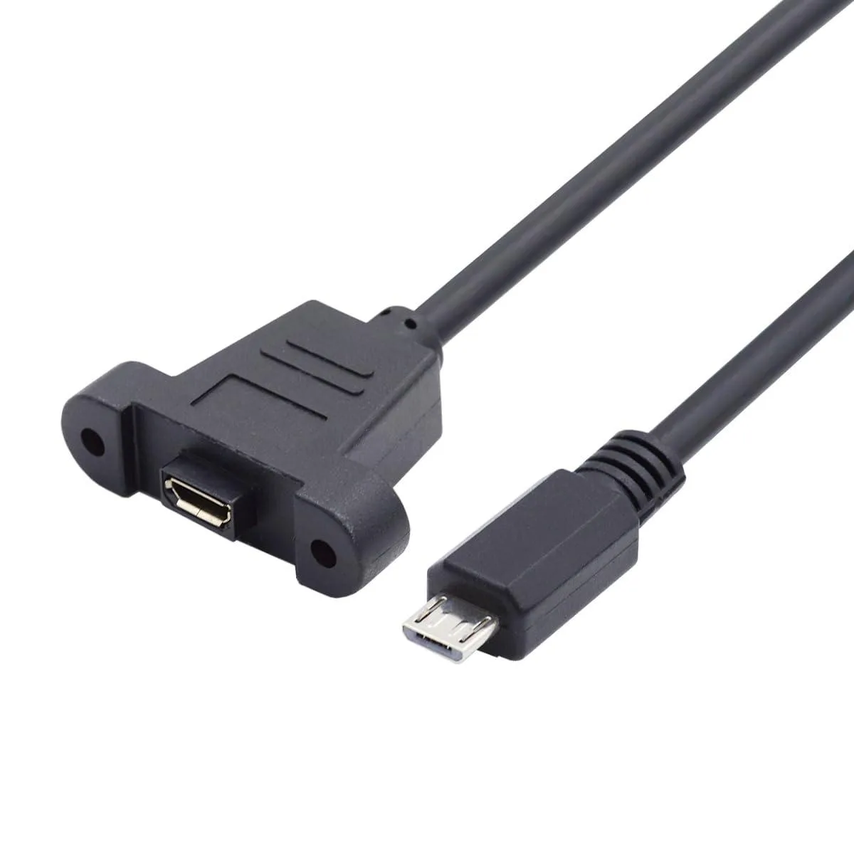 Fervit Fervit Micro USB 2.0 Male to Female Panel Mount Extension Cable 50cm — product photo