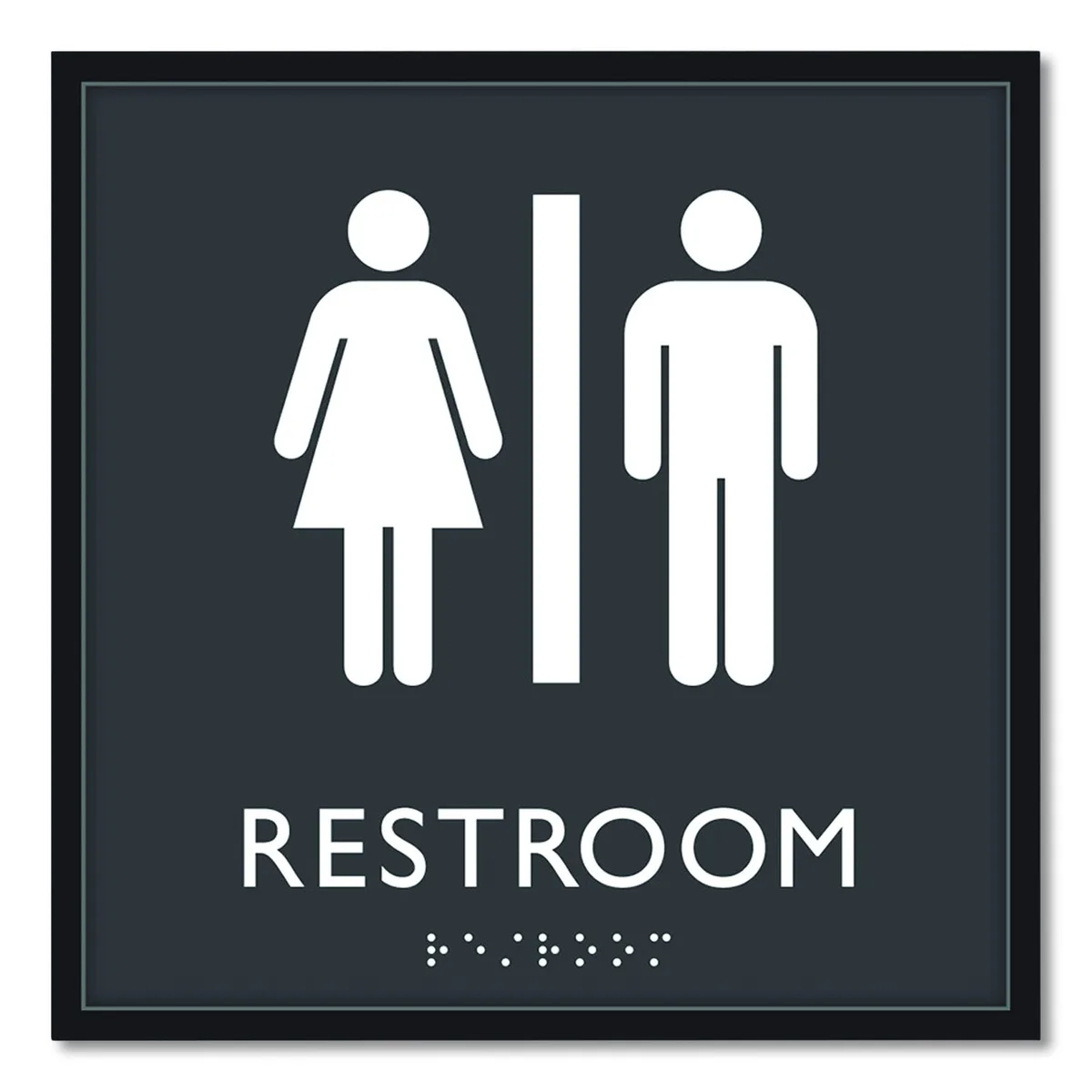 U. S. Stamp &amp; Sign U. S. Stamp &amp; Sign ADA Sign Unisex Restroom 8 x 8 Clear/White 66910 — product photo