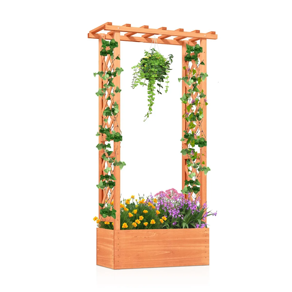 SlickBlue SlickBlue Raised Garden Bed with Side Trellis and Hanging Roof Orange — product photo