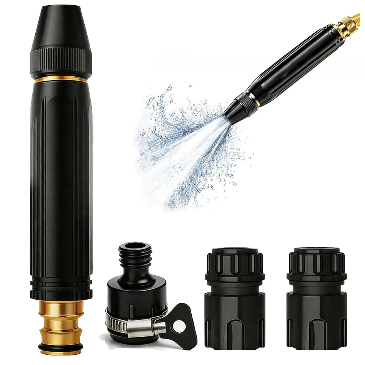  POCONT High-Pressure Booster Nozzle, Adjustable Spray Modes, Brass Seal, 16 cm — product photo