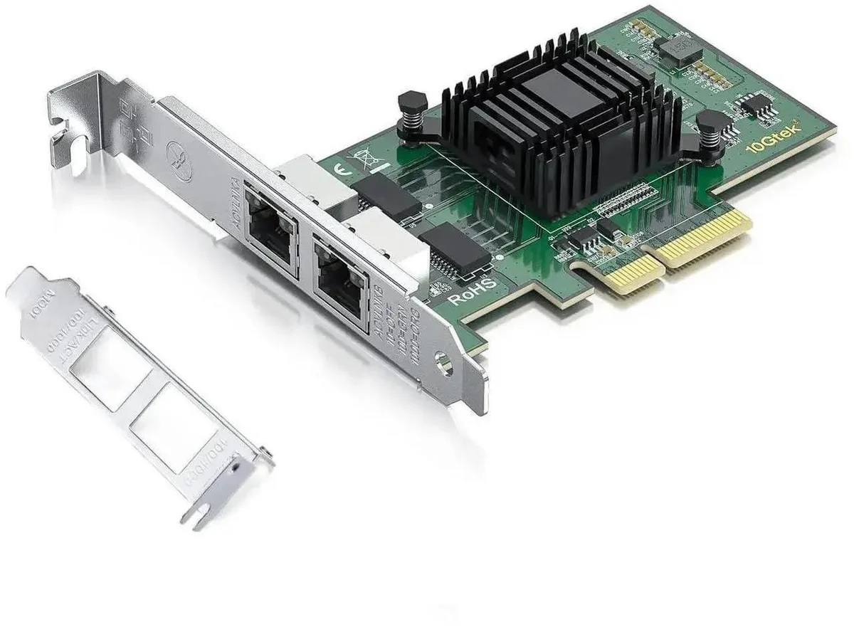 SMUGDESK SMUGDESK Dual Port Gigabit PCIe 2.1 X4 Network Card Intel I350 Low Profile Bracket — product photo