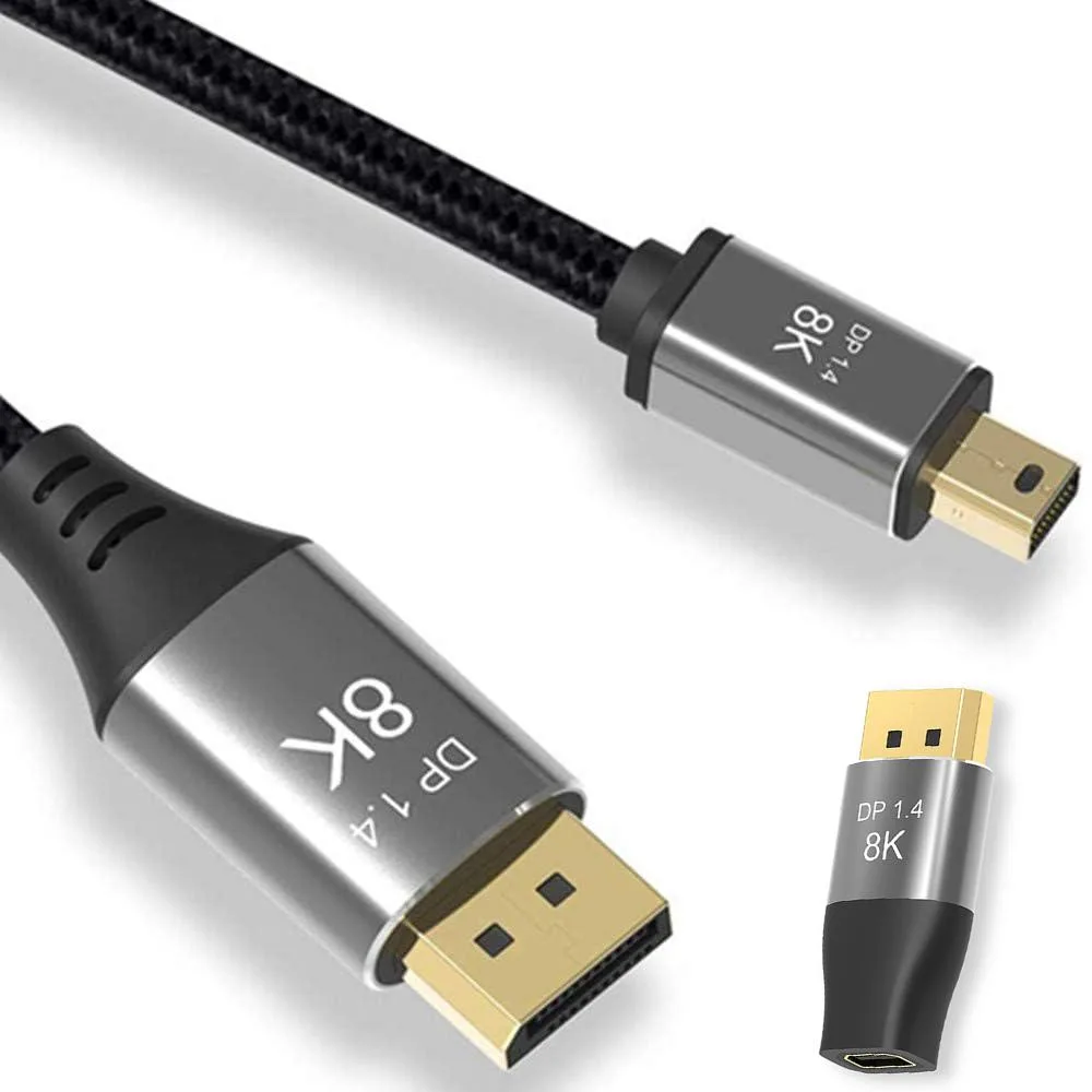 Jansicotek Jansicotek TJ-A091 Mini DisplayPort to DisplayPort 1.4 cable 10 ft — product photo
