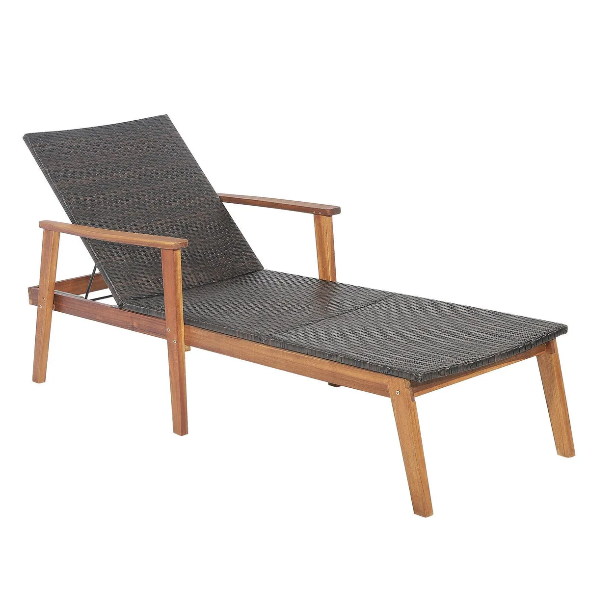 SlickBlue SlickBlue Rattan Lounge Chair 4-Position Adjustable Backrest Brown — product photo