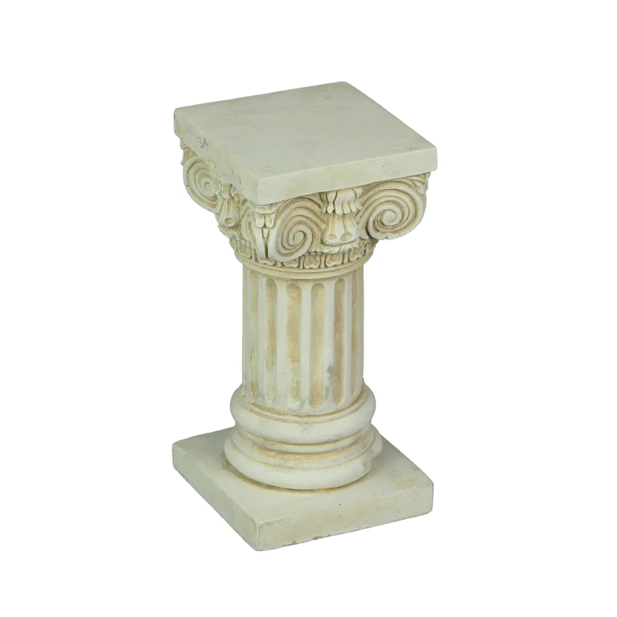 House Parts, Inc. House Parts, Inc. Roman Ionic Column Sculpture 8.25 Inch Antique White Cement Pedestal — product photo