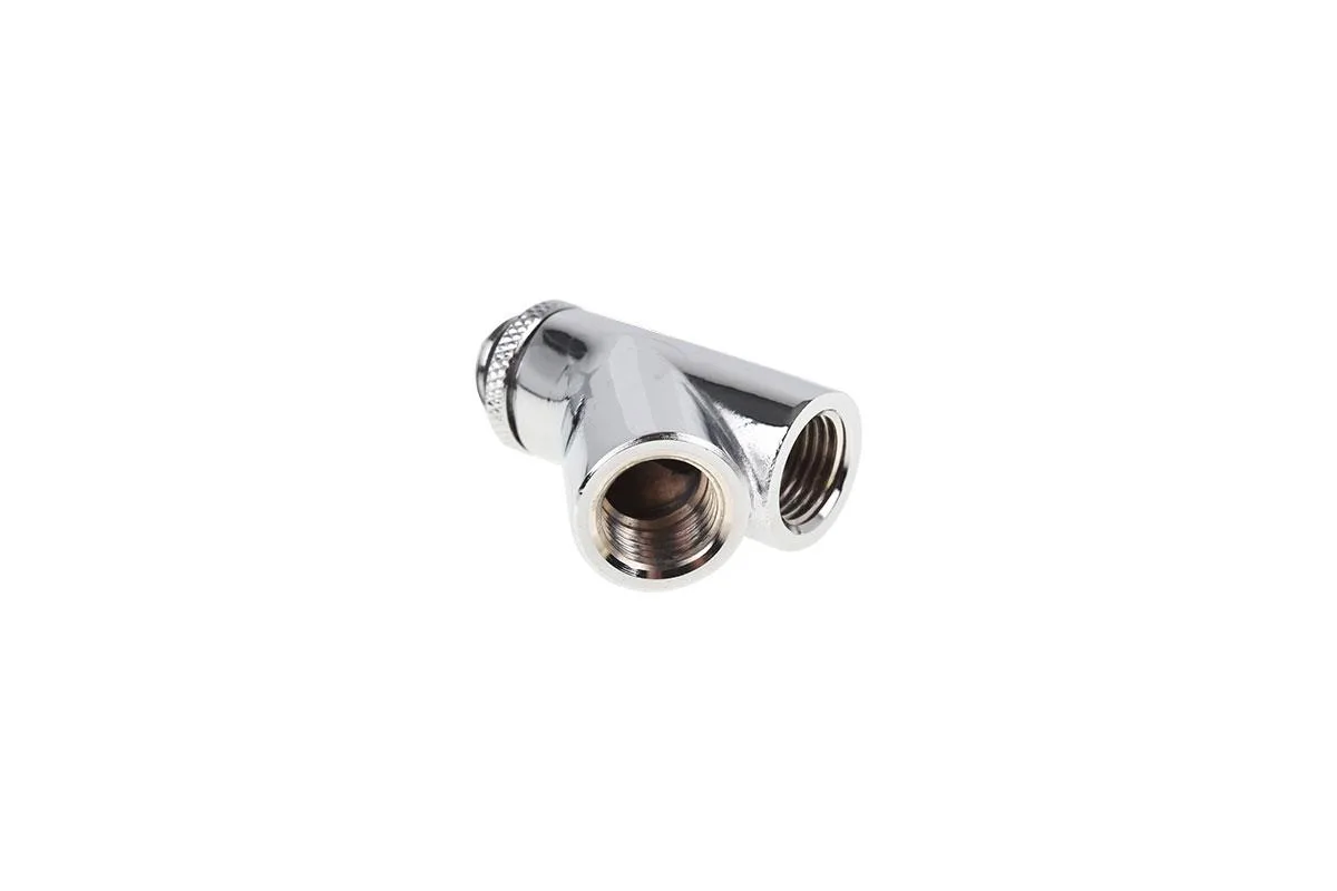 Alphacool Alphacool Eiszapfen Y-Connector 45° Rotatable G1/4 Outer to 2x Inner Thread Chrome 17400 — product photo