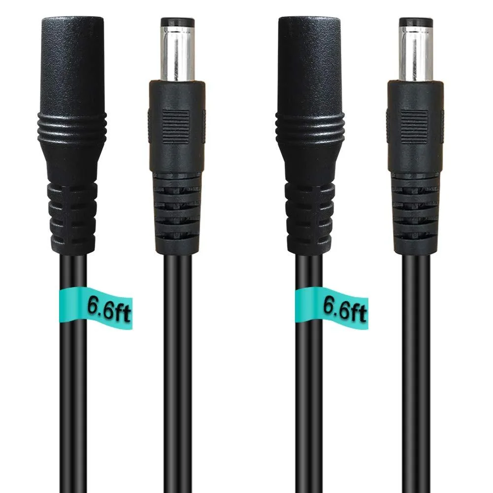  SIOCEN LMDC0202 2-Pack 6.6ft 5.5mm x 2.1mm DC Power Extension Cord — product photo