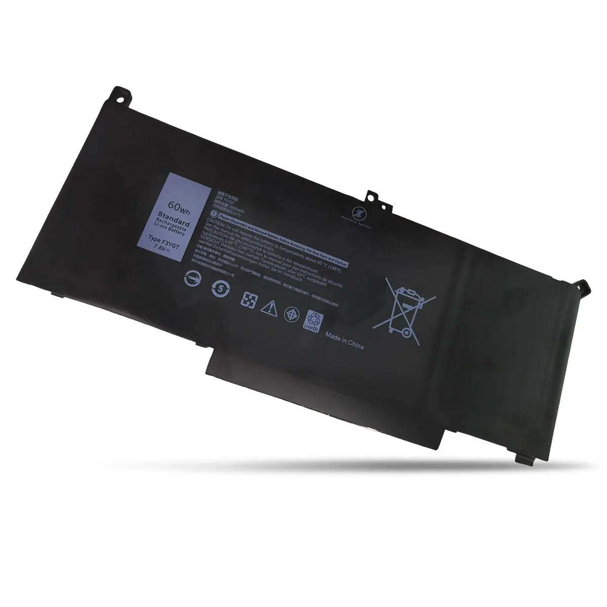 Damaite Damaite 4-cell 60Wh 7.6V laptop battery for Dell Latitude 7280 7290 7380 7390 7480 7490 — product photo