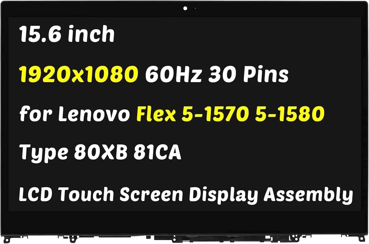 NUOLAISUN NUOLAISUN 15.6" 1920x1080 30Pin 60Hz LCD Touch Screen for Lenovo Flex 5-1570 5-1580 — product photo