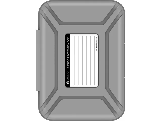 Gray Orico 3.5 inch hard drive protective case with textured finish