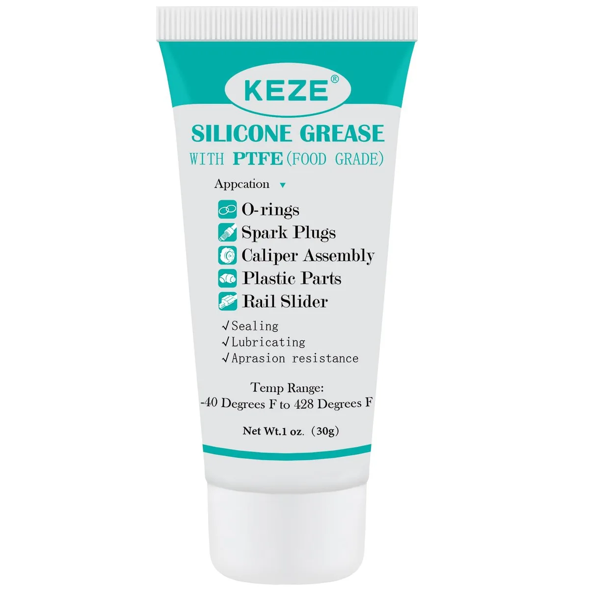 White translucent grease tube labeled 92003 with PTFE branding