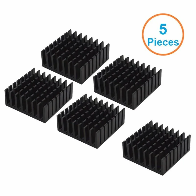 EN-Labs EN-Labs Black Aluminium Heatsink 25x25x10mm 5pcs diy cooling — product photo
