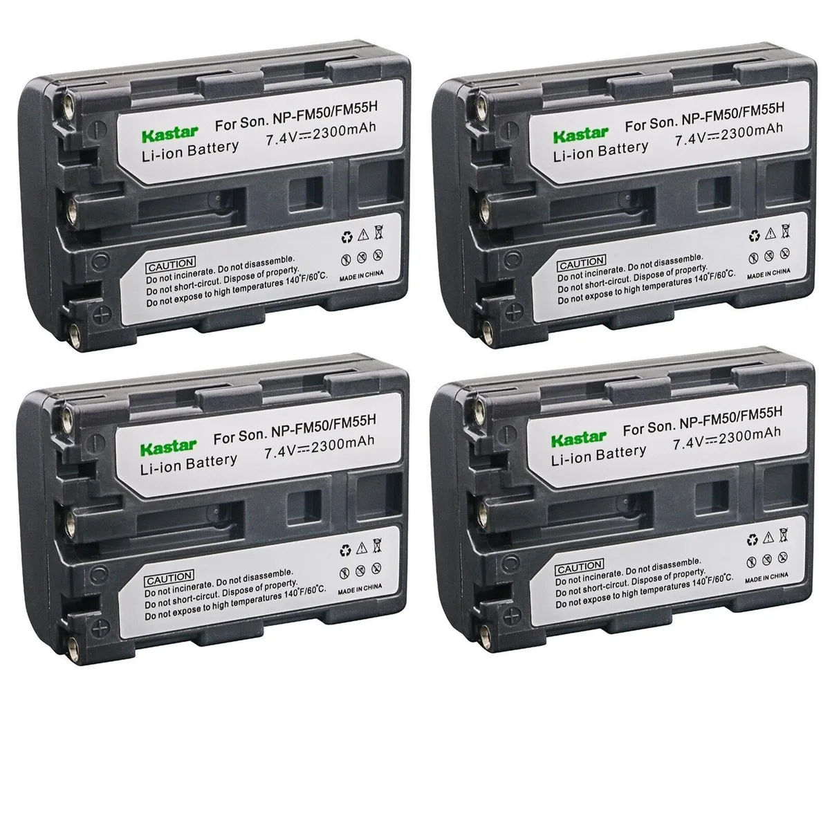 Kastar Kastar NP-FM50 NP-FM55H 7.4V 2300mAh 4-Pack Camera Battery — product photo