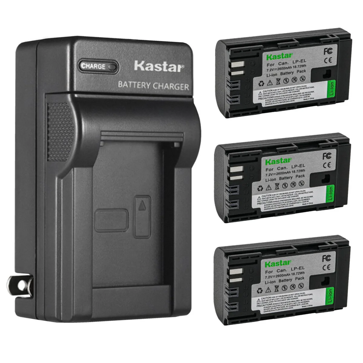 Kastar Kastar 3-Pack LP-EL Battery &amp; AC Charger — product photo