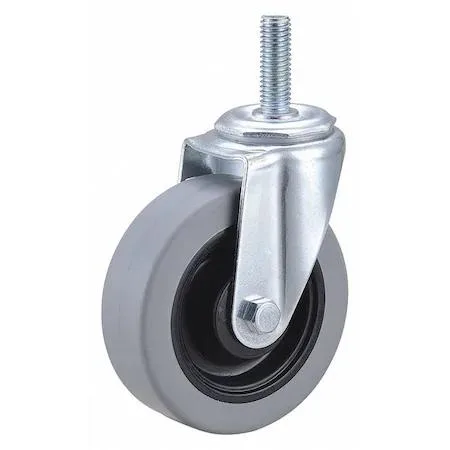4 inch swivel stem caster polyurethane wheel zinc plated steel frame